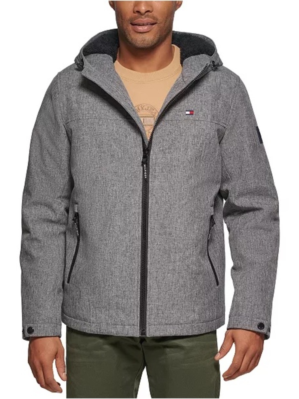 Tommy Hilfiger Gray Hooded Softshell Jacket